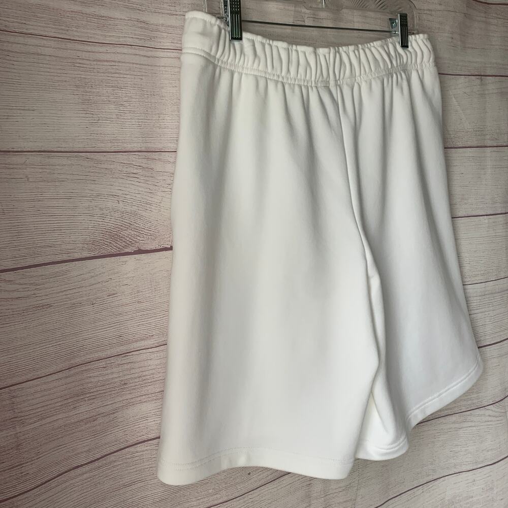 Athleta Terry Heavyweight Bermuda Shorts Bright White Drawstring Waist Size M - Picture 15 of 16